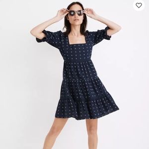 Madewell Square-Neck Puff-Sleeve Babydoll Dress